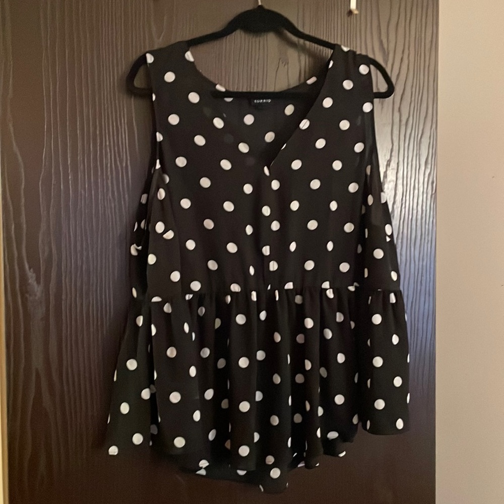 Torrid Polka Dot Sleeveless Blouse